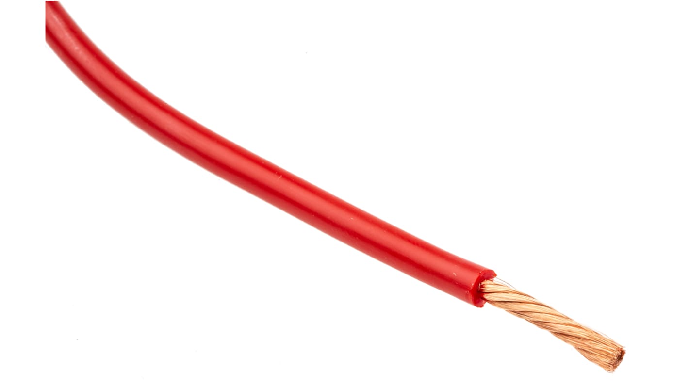 Staubli SiliVolt-1V Series Red 2.5 mm² Hook Up Wire, 651/0.07 mm, 25m, Silicone Insulation