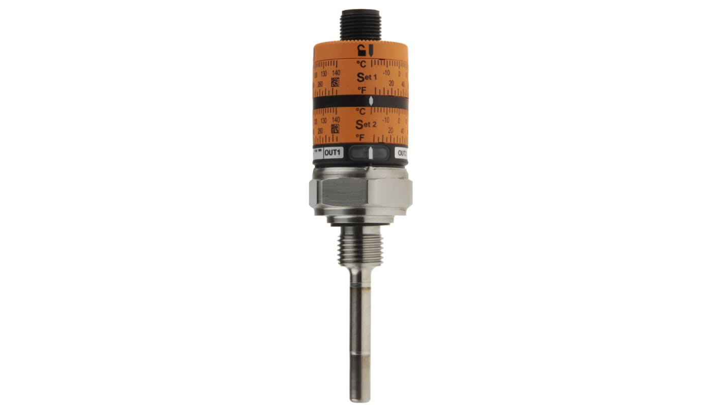 Sensor RTD PT1000 ifm electronic de 4 hilos, sonda: Ø 6mm, long. 50mm, temp. -40°C → +145°C