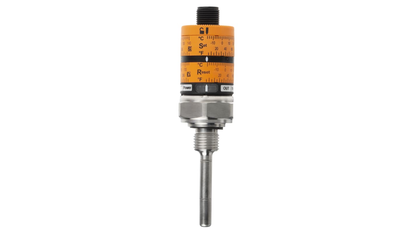 Sensor RTD PT1000 ifm electronic de 4 hilos, sonda: Ø 6mm, long. 50mm, temp. -40°C → +145°C