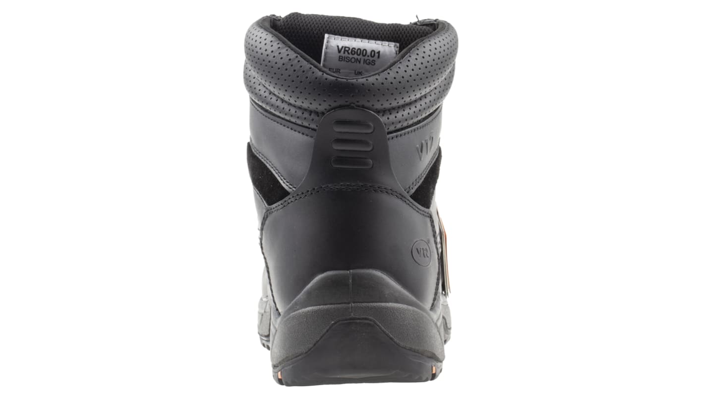 V12 Footwear Bison EN20345 S3, Sicherheitsstiefel Schwarz, mit Zehen-Schutzkappe, Größe 44 / UK 10