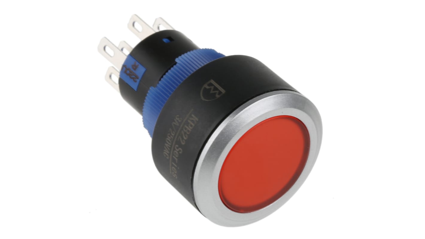 RS PRO Illuminated Push Button Switch, Momentary, Panel Mount, 22.2mm