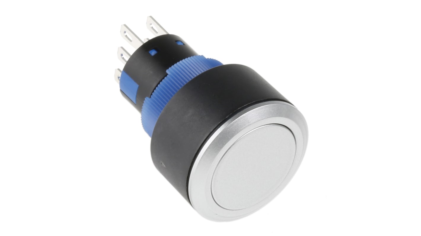 RS PRO Push Button Switch, Momentary, Panel Mount, 22.2mm Cutout, DPDT, 250V ac, IP65