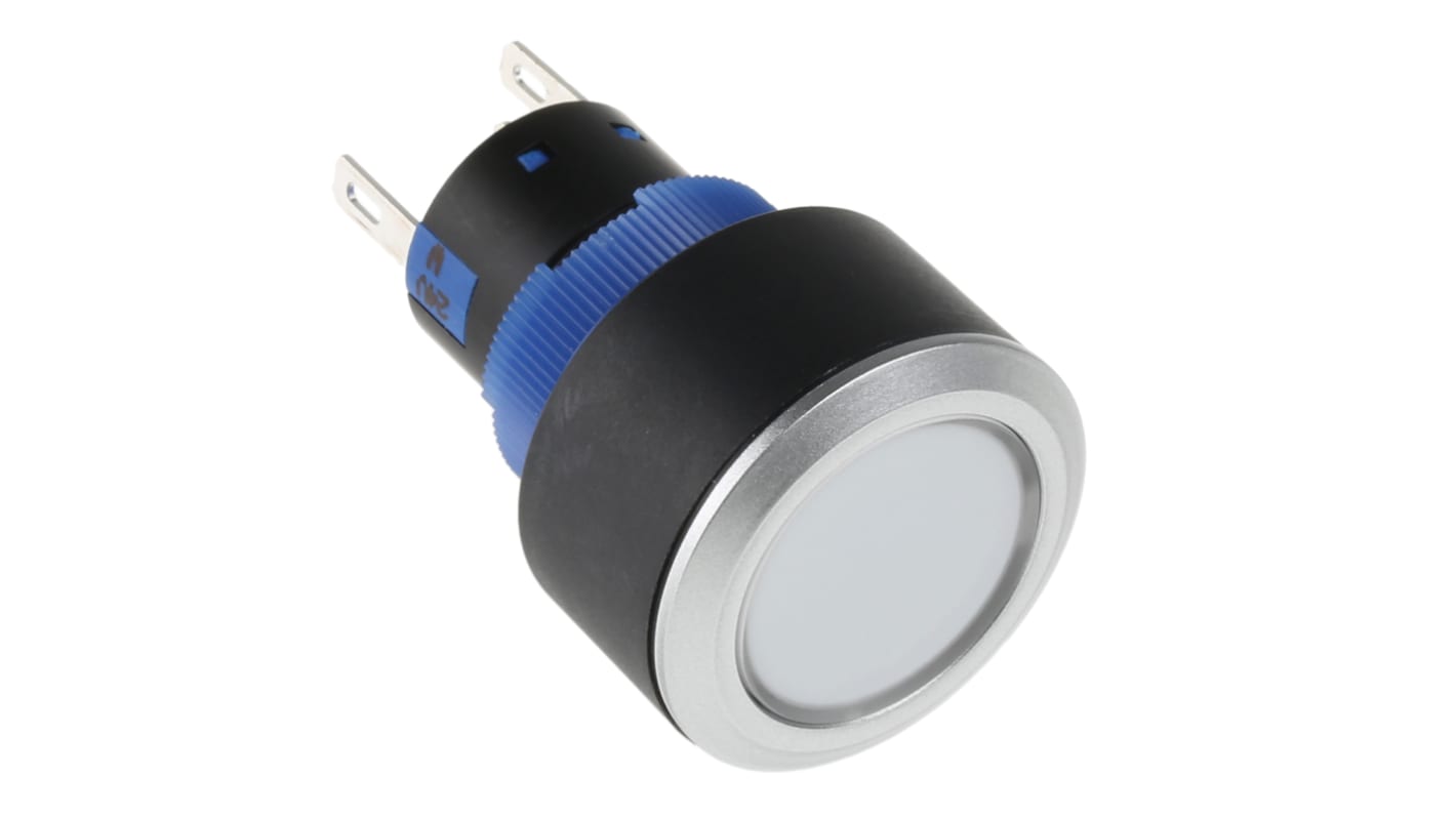 RS PRO Illuminated Push Button Switch, Momentary, Panel Mount, 22.2mm Cutout, SPDT, White LED, 250V ac, IP65