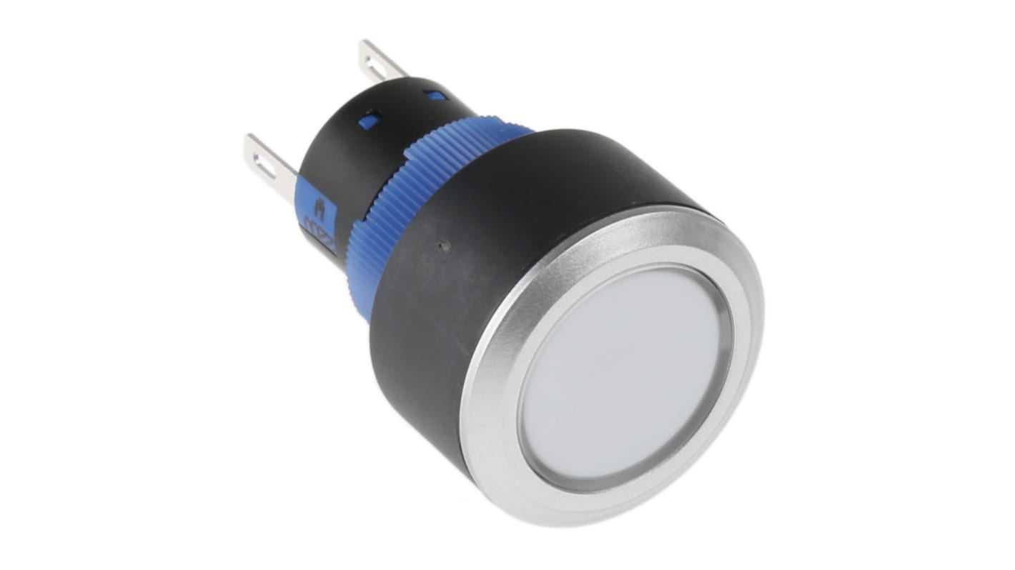 RS PRO Illuminated Push Button Switch, Momentary, Panel Mount, 22.2mm Cutout, SPDT, White LED, 250V ac, IP65