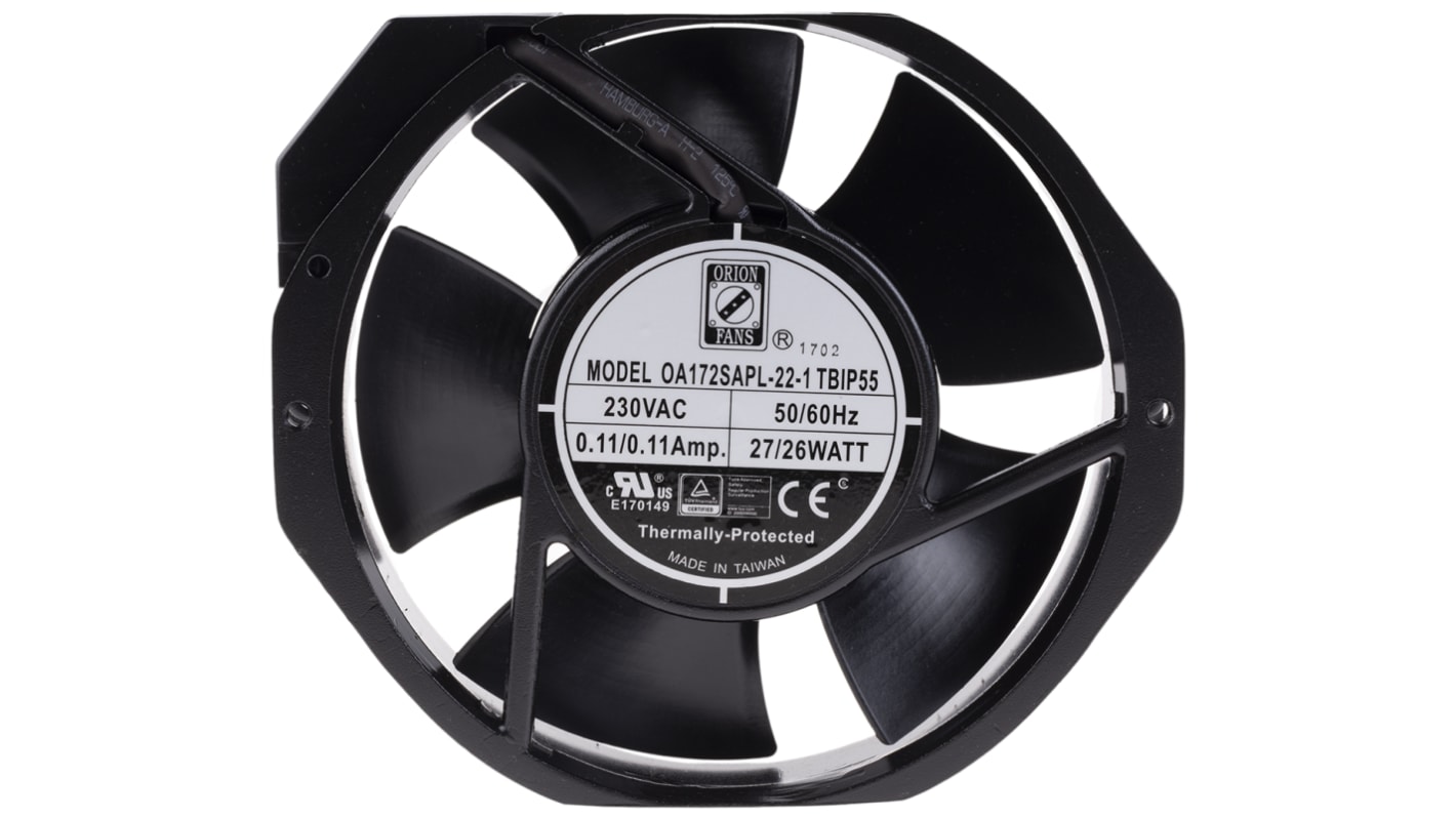 RS PRO AC-Axiallüfter, 230 V ac / 28W, 172 x 150 x 38mm, 3400U/min, 387.4m³/h