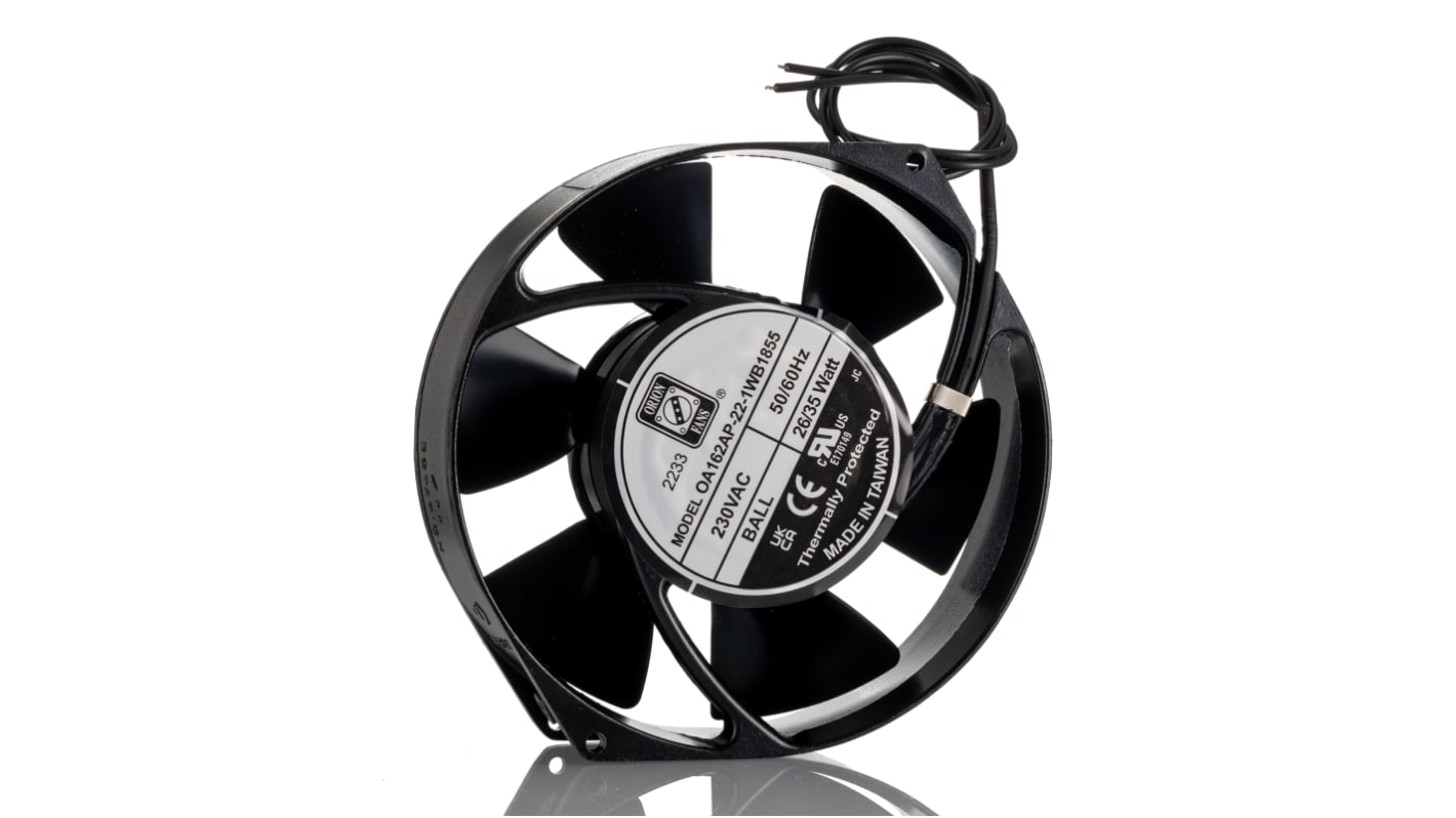 RS PRO Axial Fan, 230 V ac, AC Operation, 356.8m³/h, 42W, IP55, 172 x 55mm