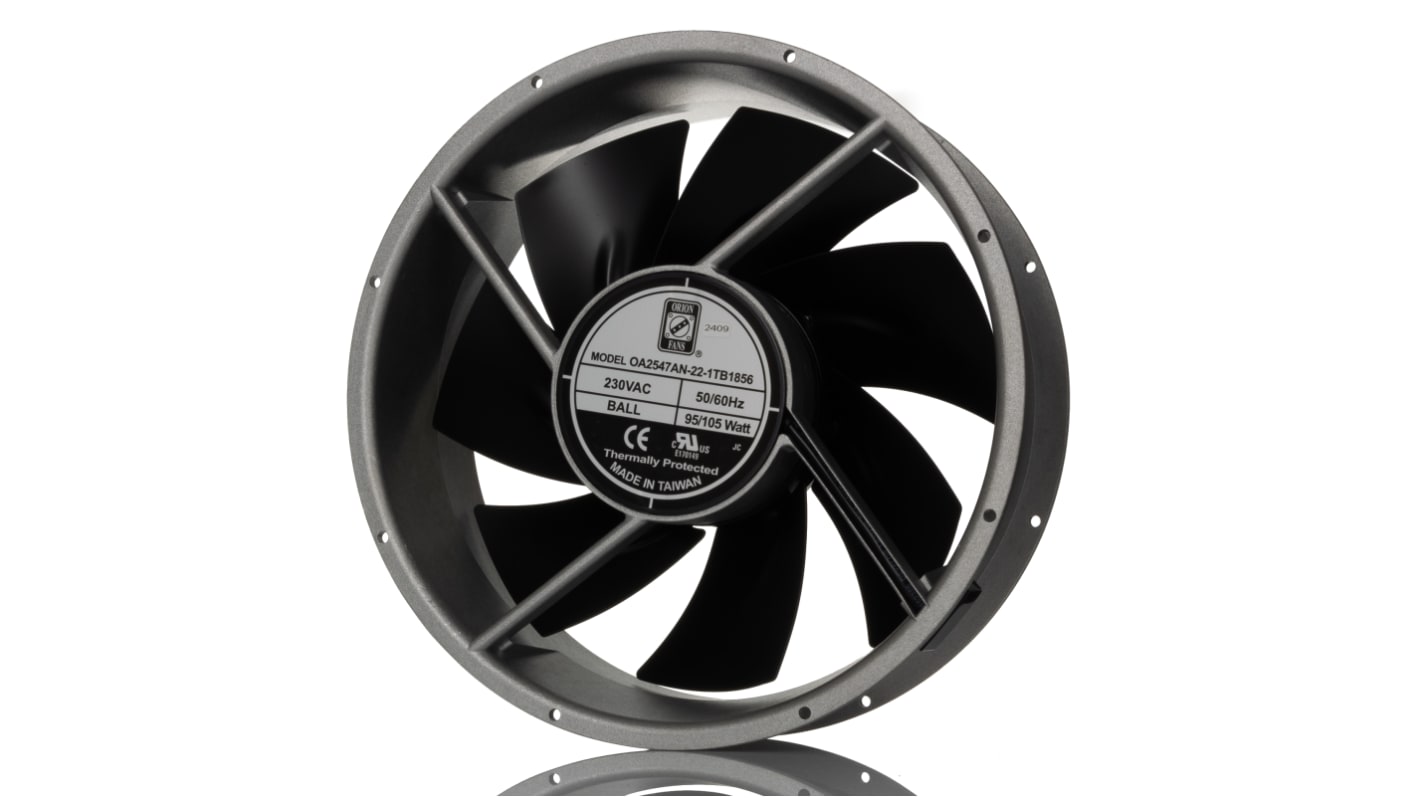 RS PRO Axial Fan, 230 V ac, AC Operation, 1699m³/h, 105W, IP56, 254 x 254 x 89mm