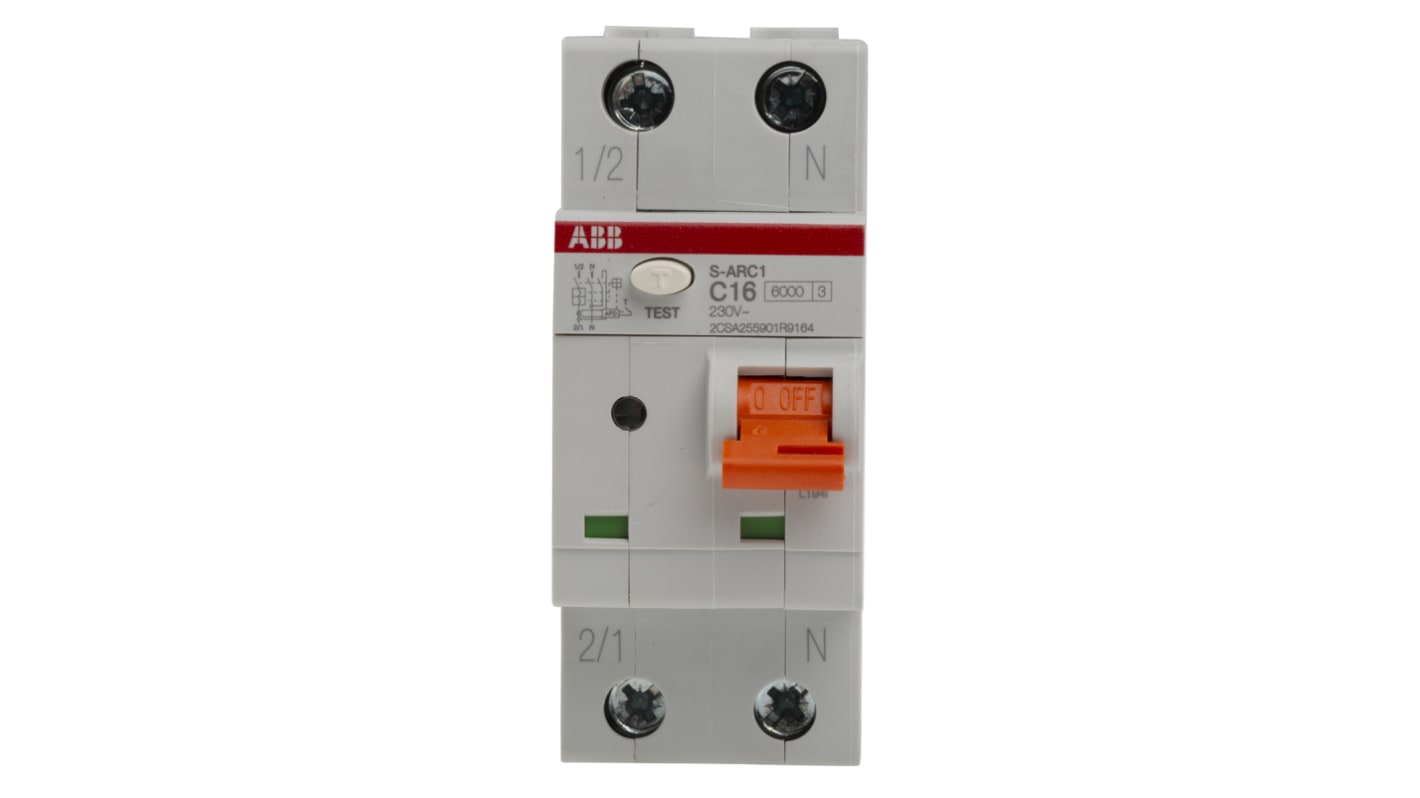 Disjoncteur ABB S-ARC1 1P+N, 16A, pouvoir de coupure 6 kA, montage rail DIN