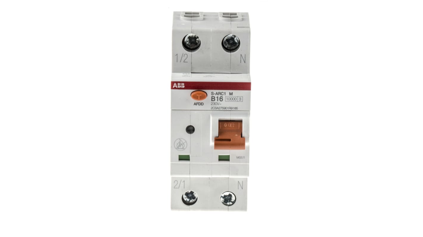 ABB S-ARC1 M MCB, 1P+N, 16A Curve B, 240V AC, 10 kA Breaking Capacity