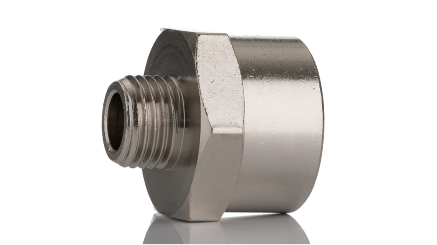 RS PRO Brass Pipe Fitting, Straight Threaded Reducer, Male 1/4in to Female 1/2in