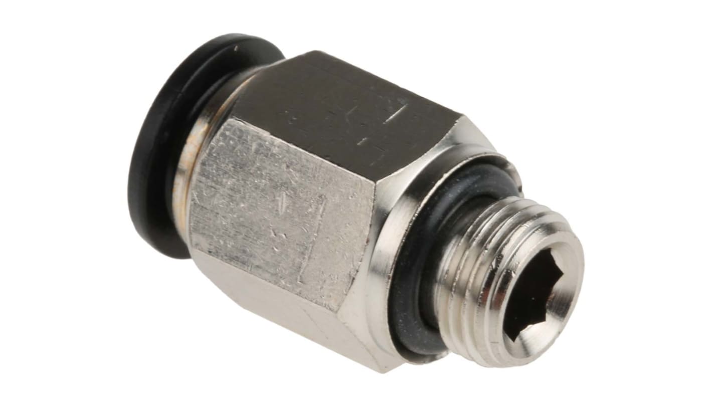 RS PRO Push-in Fitting, G 1/8 Male to Push In 8 mm, Threaded-to-Tube Connection Style