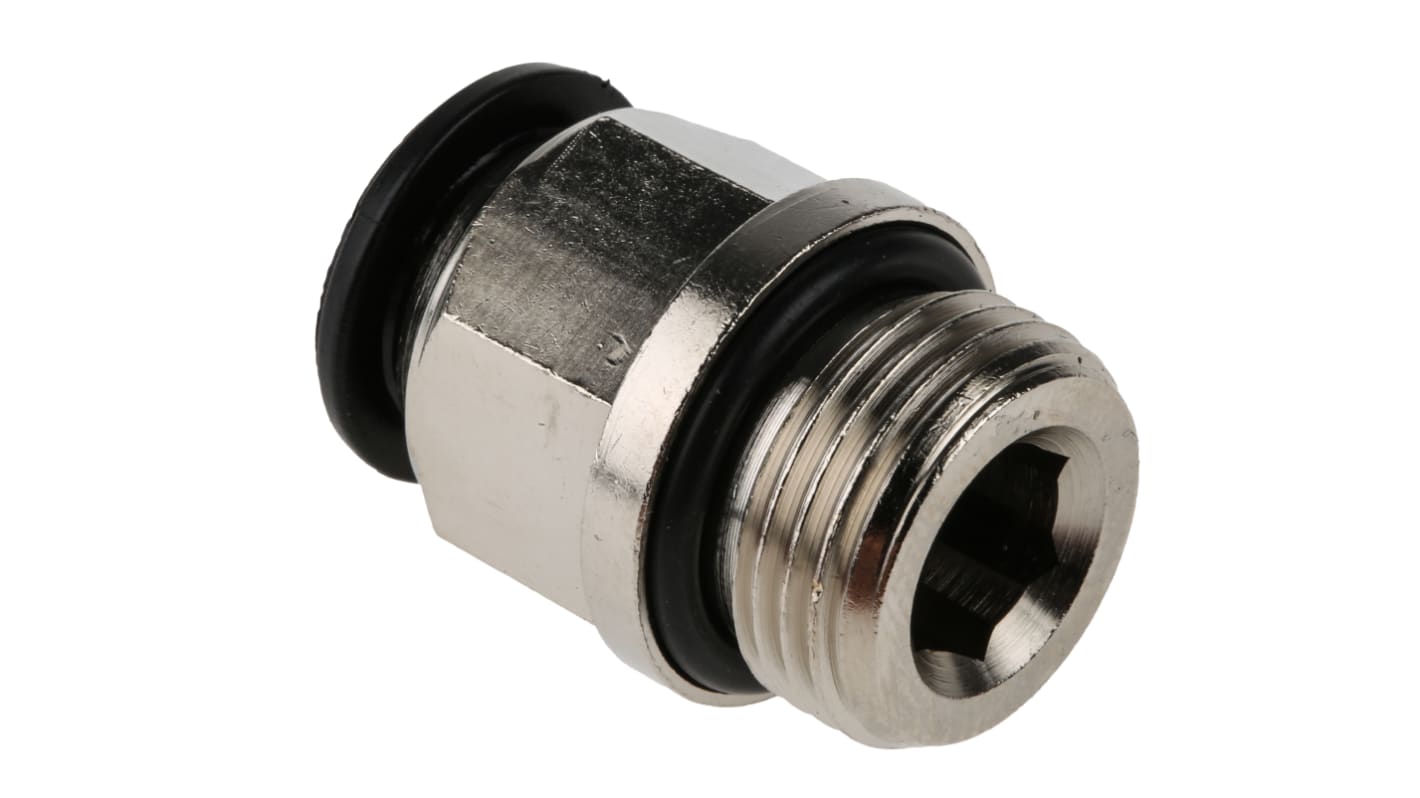 RS PRO Push-in Fitting, G 3/8 Male to Push In 10 mm, Threaded-to-Tube Connection Style