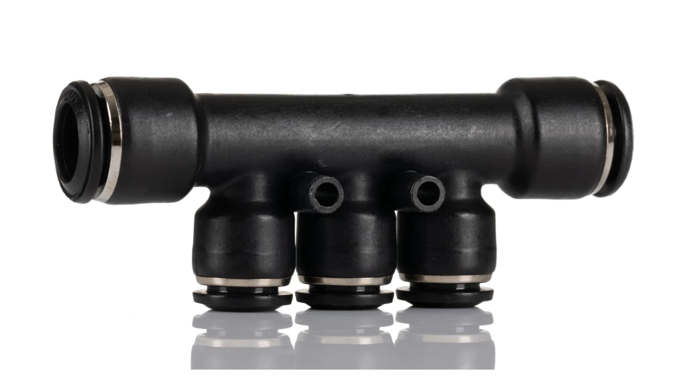 RS PRO 3 Outlet Manifold Push In 10 mm Push In 8 mm