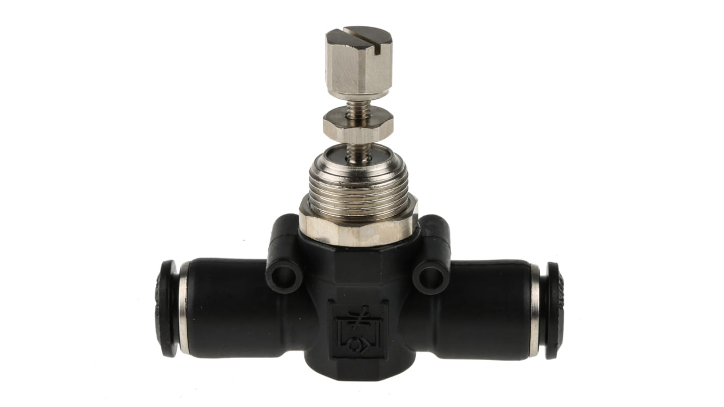 RS PRO Tube Flow Regulator, Push In 8mm Tube Inlet Port x Push In 8 mm Tube Outlet Port