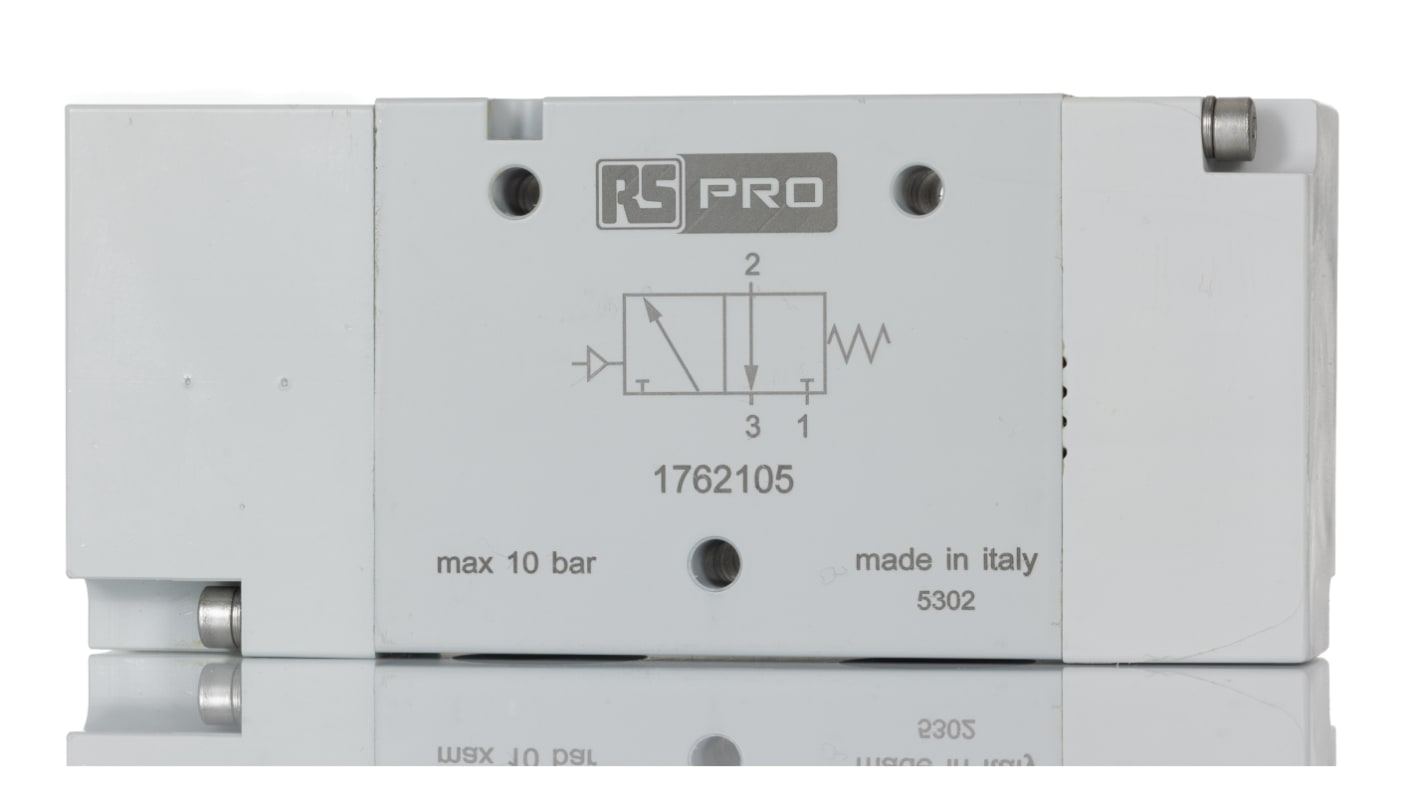 Pneumatické elektromagnetické ventily G 1/2 3/2 NC Pneumatický Montáž na základnu, max. průtok: 5000NL/min RS PRO