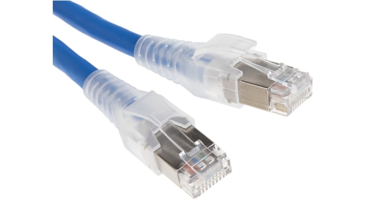 Belden Ethernet kábel, Cat6a, RJ45 - RJ45, 2m, Kék, 72 V DC