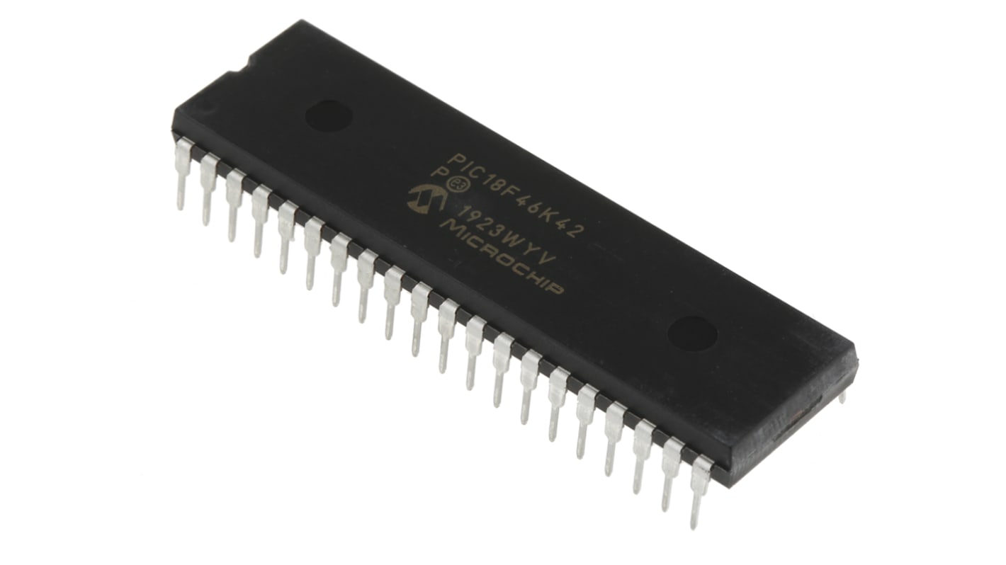 Microcontrolador Microchip PIC18F46K42-I/P, núcleo PIC de 8bit, RAM 4,096 kB, 64MHZ, PDIP de 40 pines