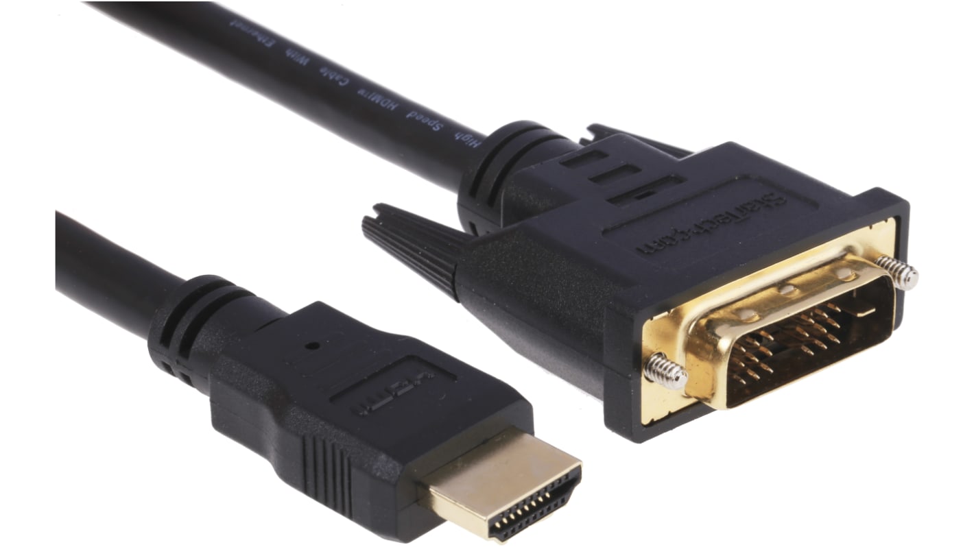 Cable HDMI Negro Startech, con. A: HDMI Macho, con. B: Enlace simple DVI-D Macho, long. 1.8m