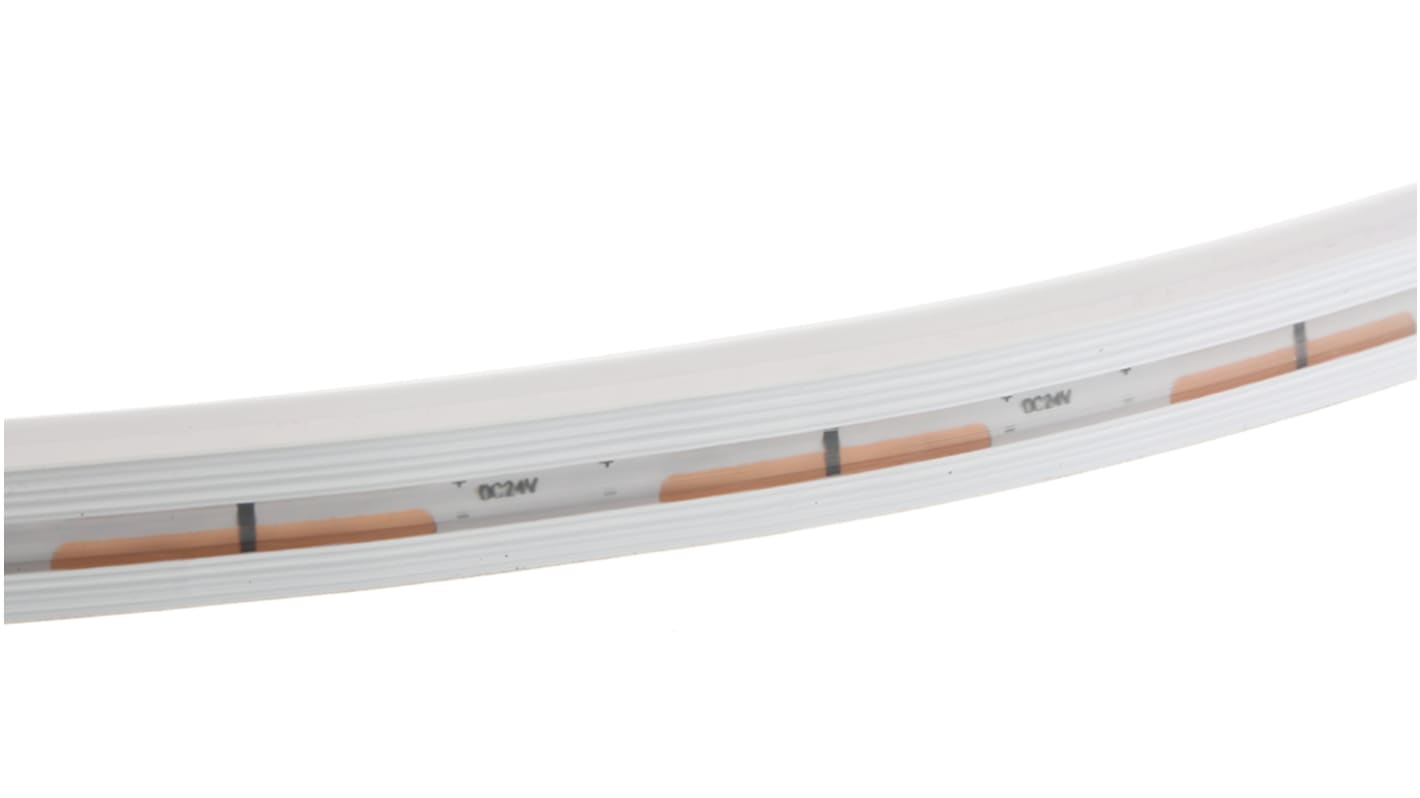 Tira de LED flexible RS PRO, 24V dc, color Blanco, 2900 → 3200K, tira de 5m, 182 leds/m, IP67