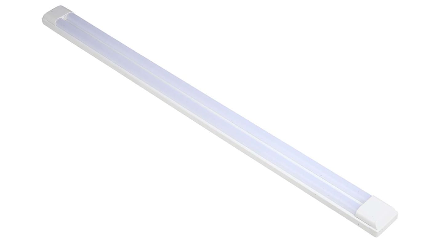 RS PRO 30 W LED Batten Light, 220 → 240 V ac Batten Twin Batten, 2 Lamp, 1.2 m Long, IP20