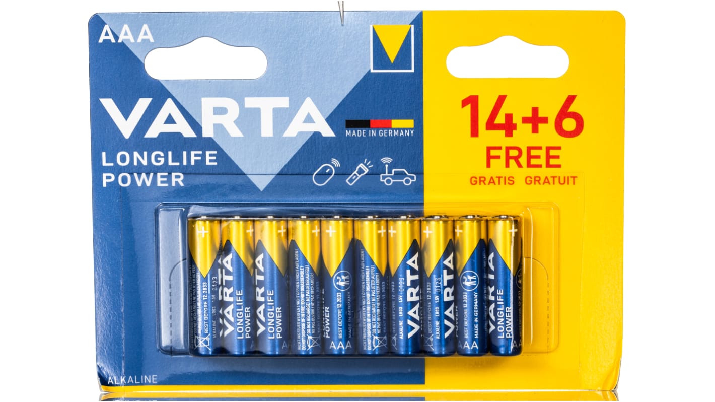 Varta Varta High Energy AAA-Batterien, Alkali, 1.5V