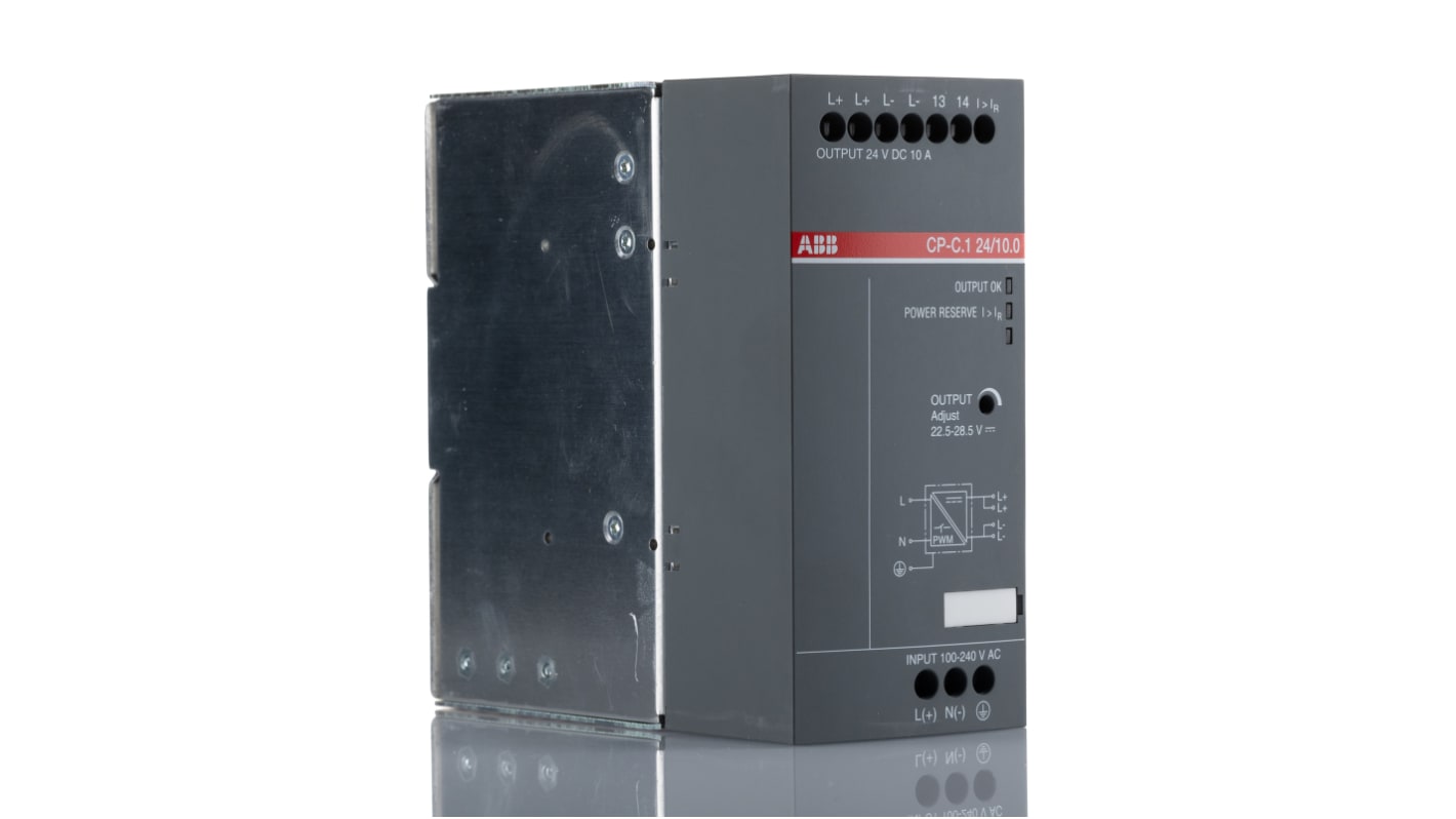 ABB CP-C.1 -Phasen Switch-Mode DIN-Schienen Netzteil 240W, 85 → 264V ac, 24V dc / 10A