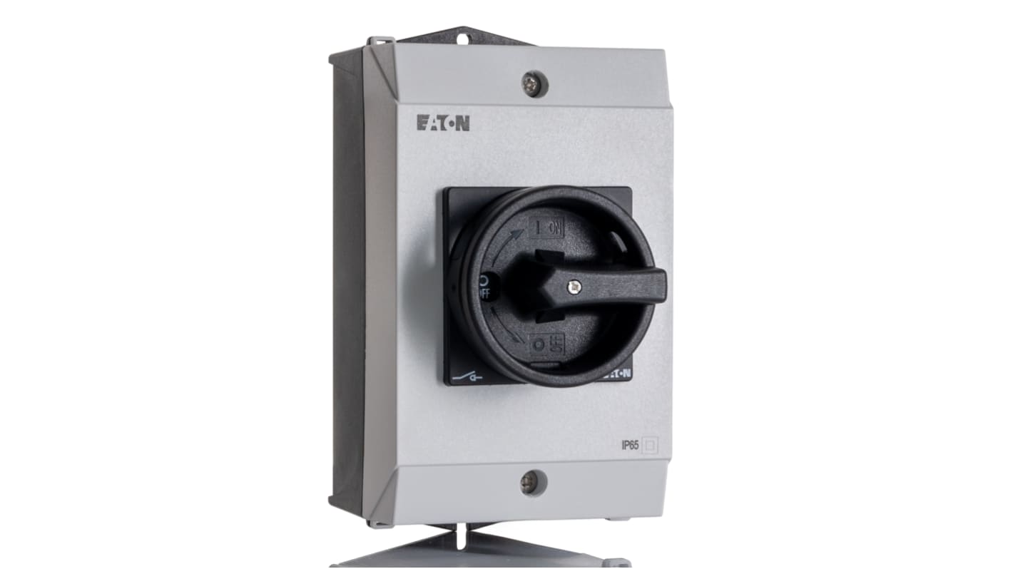 Eaton 3P Pole Surface Mount Isolator Switch - 25A Maximum Current, 13kW Power Rating, IP65