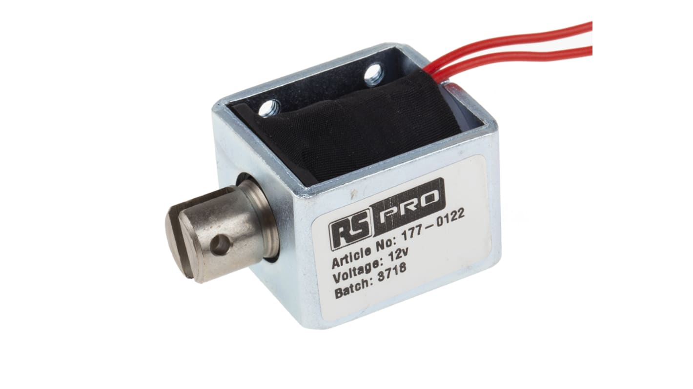 RS PRO Linear Solenoid, 12 V dc, 35.5 x 25.4 x 31.8 mm
