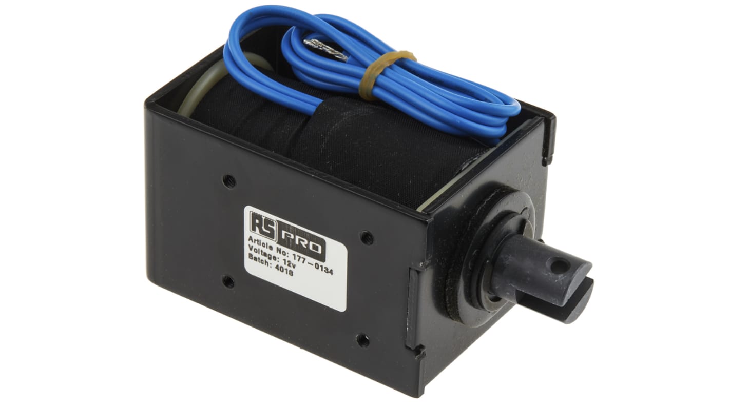 Solenoide lineal de tirar RS PRO, 12 V dc