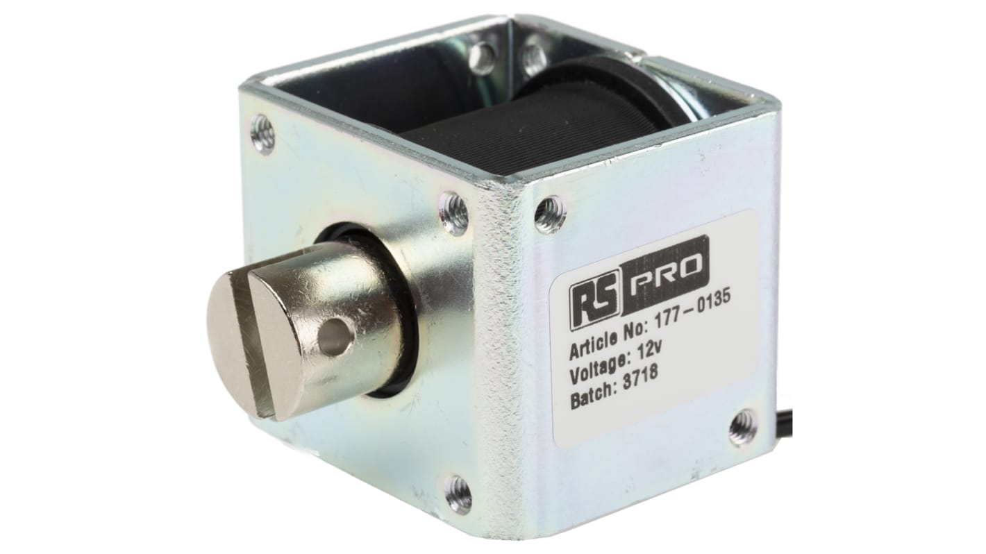 RS PRO Lineær elektromagnet, 12 V dc, 42,5 x 40,9 x 40,9 mm