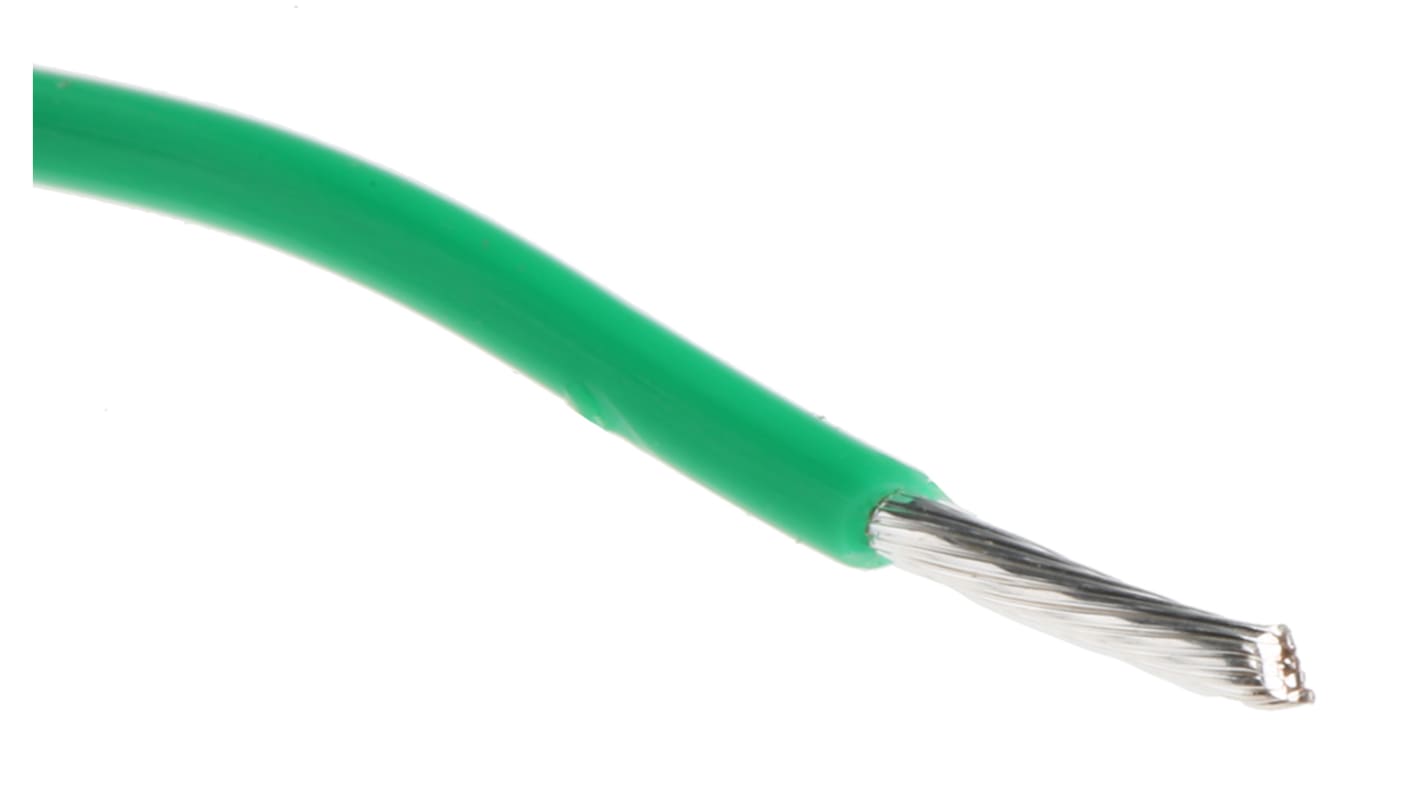 Alpha Wire Premium Series Green 0.62 mm² Hook Up Wire, 20 AWG, 19/0.20 mm, 30m, PTFE Insulation