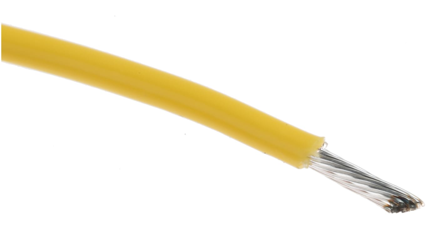 Alpha Wire Premium Series Yellow 0.62 mm² Hook Up Wire, 20 AWG, 19/0.20 mm, 30m, PTFE Insulation