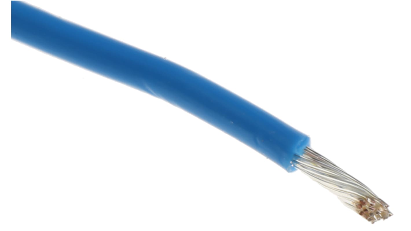 Alpha Wire Einzeladerleitung 0.62 mm², 20 AWG 30m Blau PTFE isoliert Ø 1.47mm 19/0,20 mm Litzen UL1213