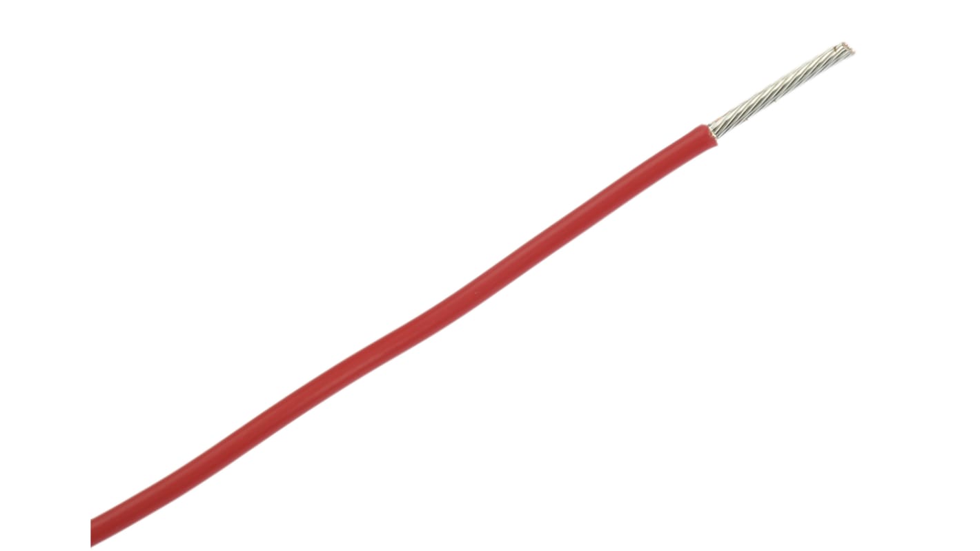 Alpha Wire Hook-up Wire TEFLON Series Red 0.96 mm² Hook Up Wire, 18 AWG, 19/0.25 mm, 30m, PTFE Insulation