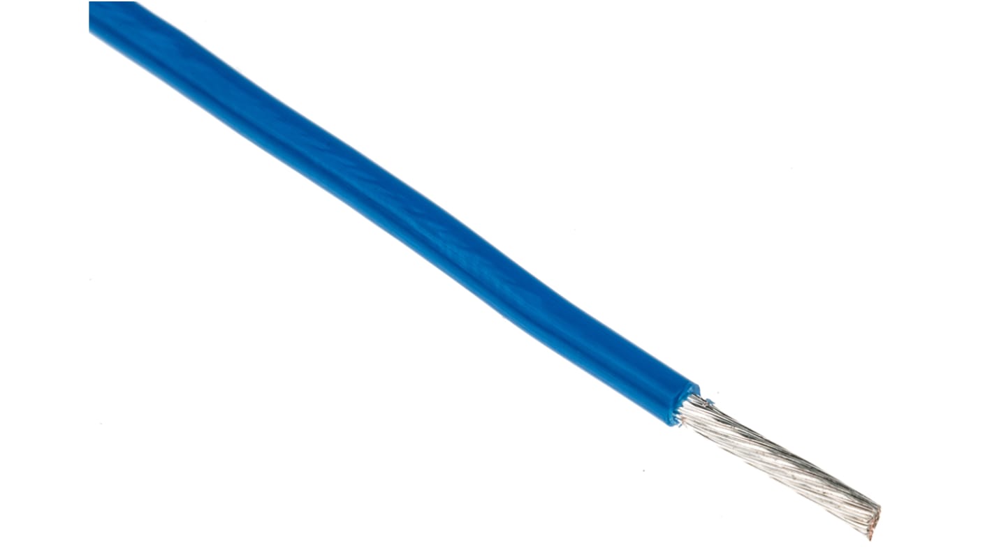 Alpha Wire Premium Series Blue 0.96 mm² Hook Up Wire, 18 AWG, 19/0.25 mm, 30m, PTFE Insulation