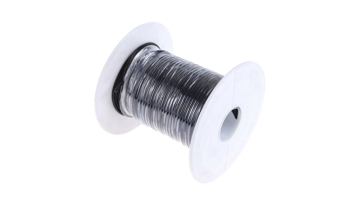 5858 BK005, Alpha Wire Premium Series Black 1.23 mm² Hook Up Wire, 16 AWG,  19/0.29 mm, 30m, PTFE Insulation