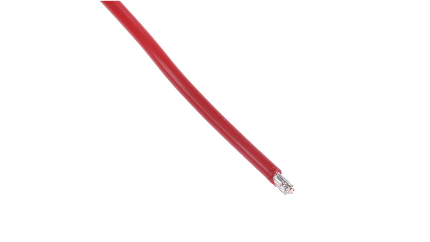 Przewód jednożyłowy linkowy 1.23 mm² Czerwony Alpha Wire PTFE 16 AWG 600 V dł. 30m 19/0,29 mm +200°C MIL-W-16878/4,