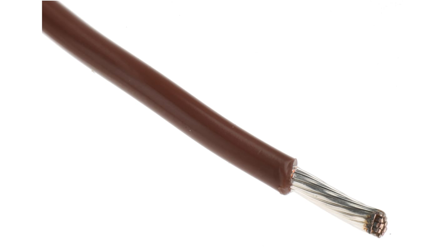 Alpha Wire Premium Series Brown 1.23 mm² Hook Up Wire, 16 AWG, 19/0.29 mm, 30m, PTFE Insulation