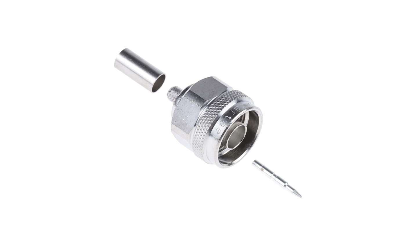 Telegartner Stecker Koaxialsteckverbinder N-Steckverbinder, Kabelmontage, Crimp-Anschluss, für RG223/U, RG400/U-Kabel,