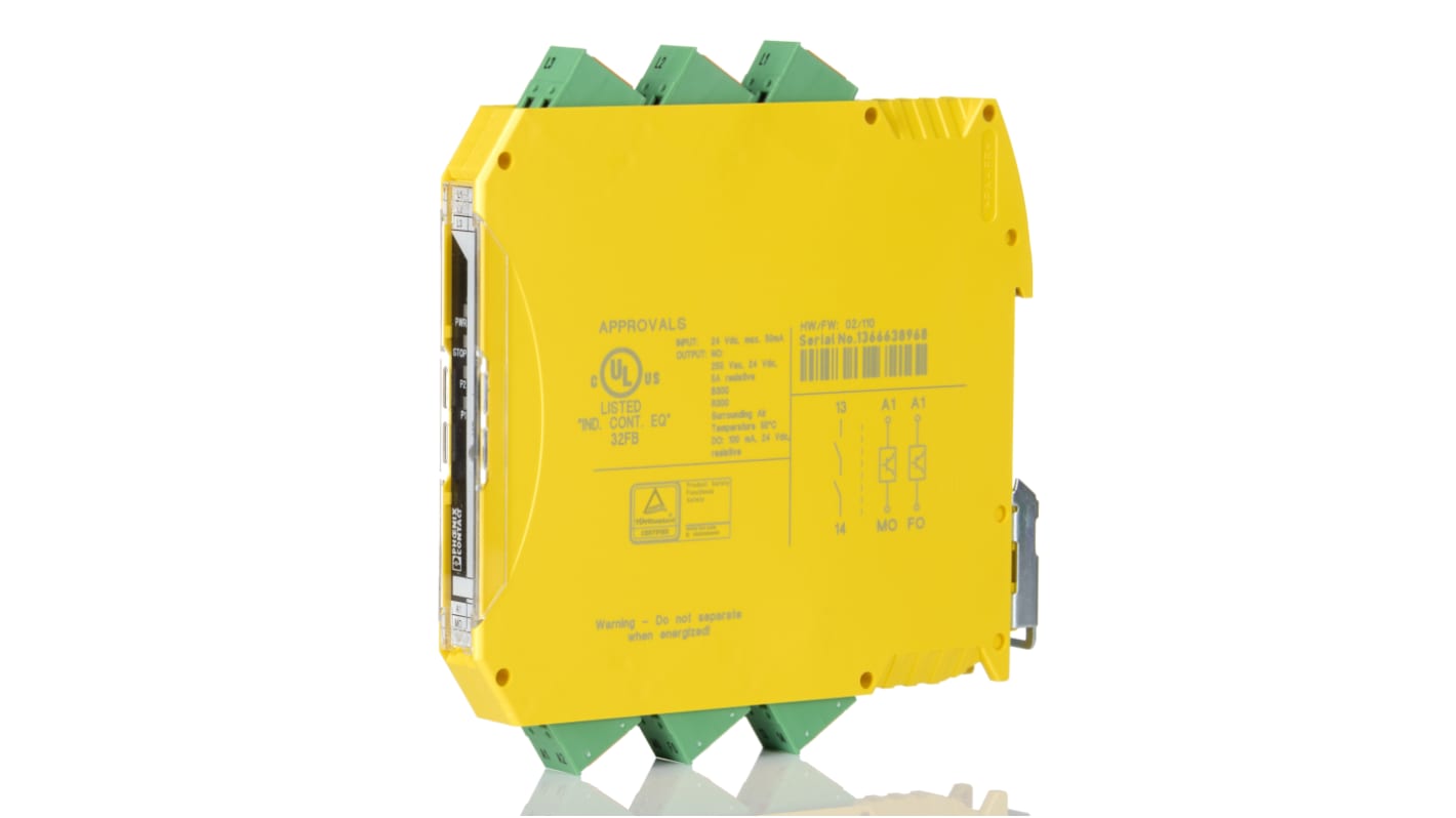 Relé de seguridad Phoenix Contact PSR-MM25 de 2 canales, para Control con dos manos, 24V dc, cat. seg. ISO 13849-1 3