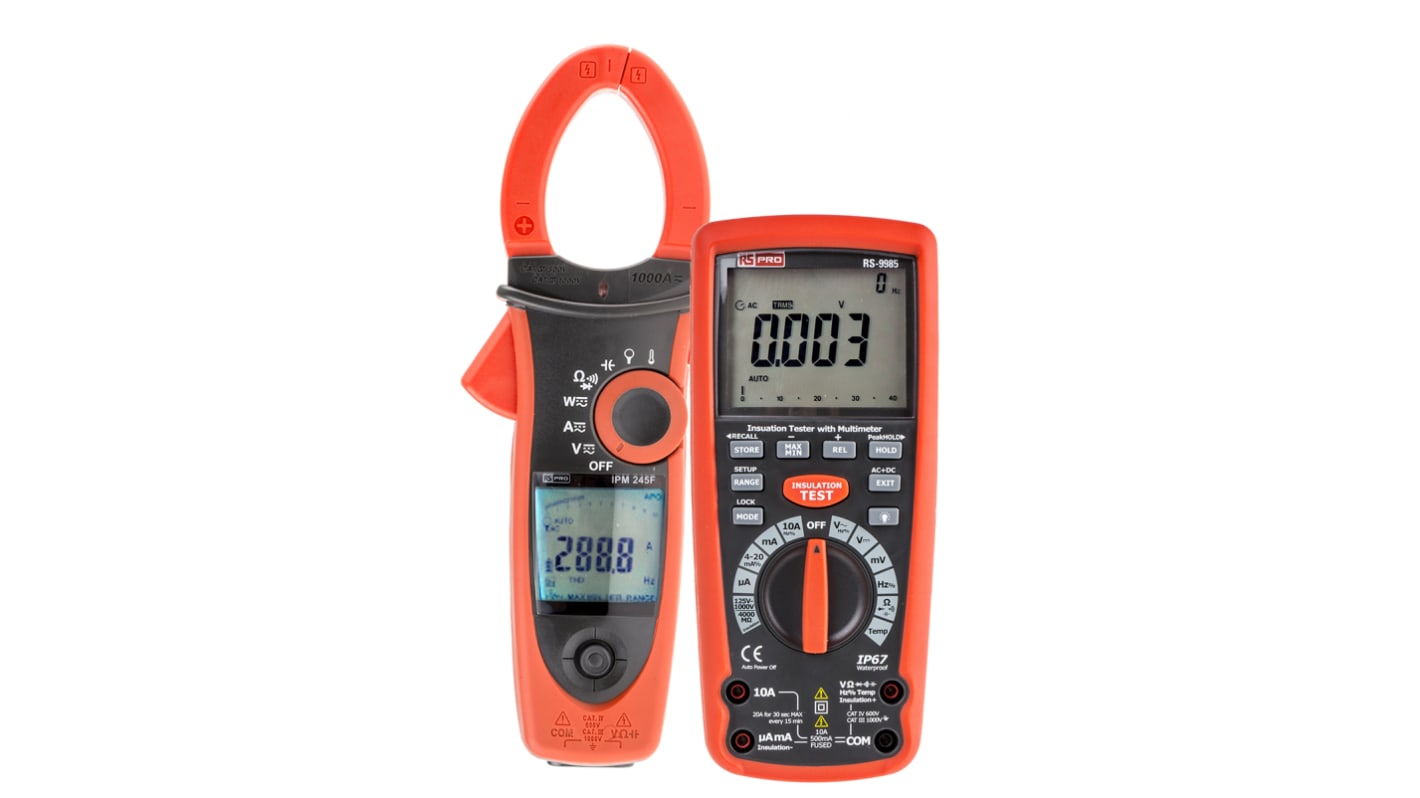 RS PRO IPM245F Insulation Tester, 1000V Max, 40MΩ Max, CAT III 1000V