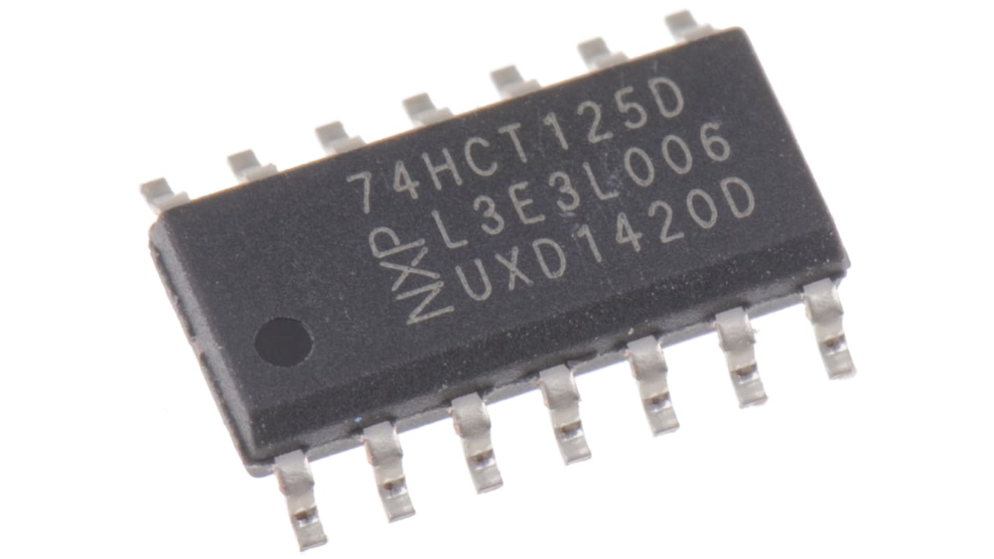 Búfer, controlador de línea, 74HCT125D,652, HCT, 3-State, No Inversión SOIC 14 pines