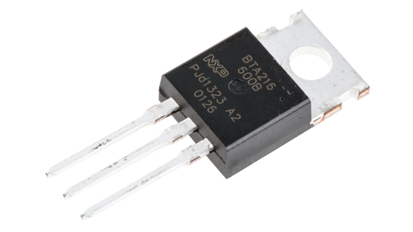 TRIAC 600V, 600V 16A, kapu indítófesz.: 1.5V, 50mA, TO-220AB, 3-tüskés