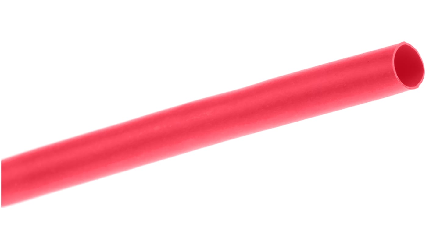 TE Connectivity Heat Shrink Tubing, Red 3mm Sleeve Dia. x 1.2m Length 3:1 Ratio, RNF-3000 Series