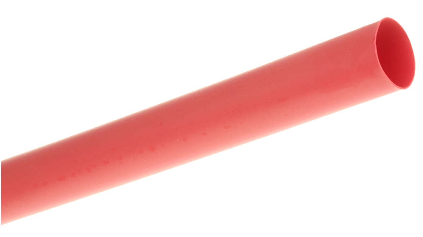 TE Connectivity Heat Shrink Tubing, Red 9mm Sleeve Dia. x 1.2m Length 3:1 Ratio, RNF-3000 Series
