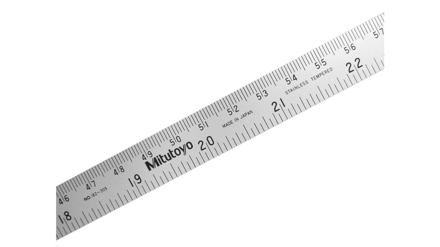 Regla flexible Mitutoyo de acero, longitud 1m con sistemas imperial y métrico