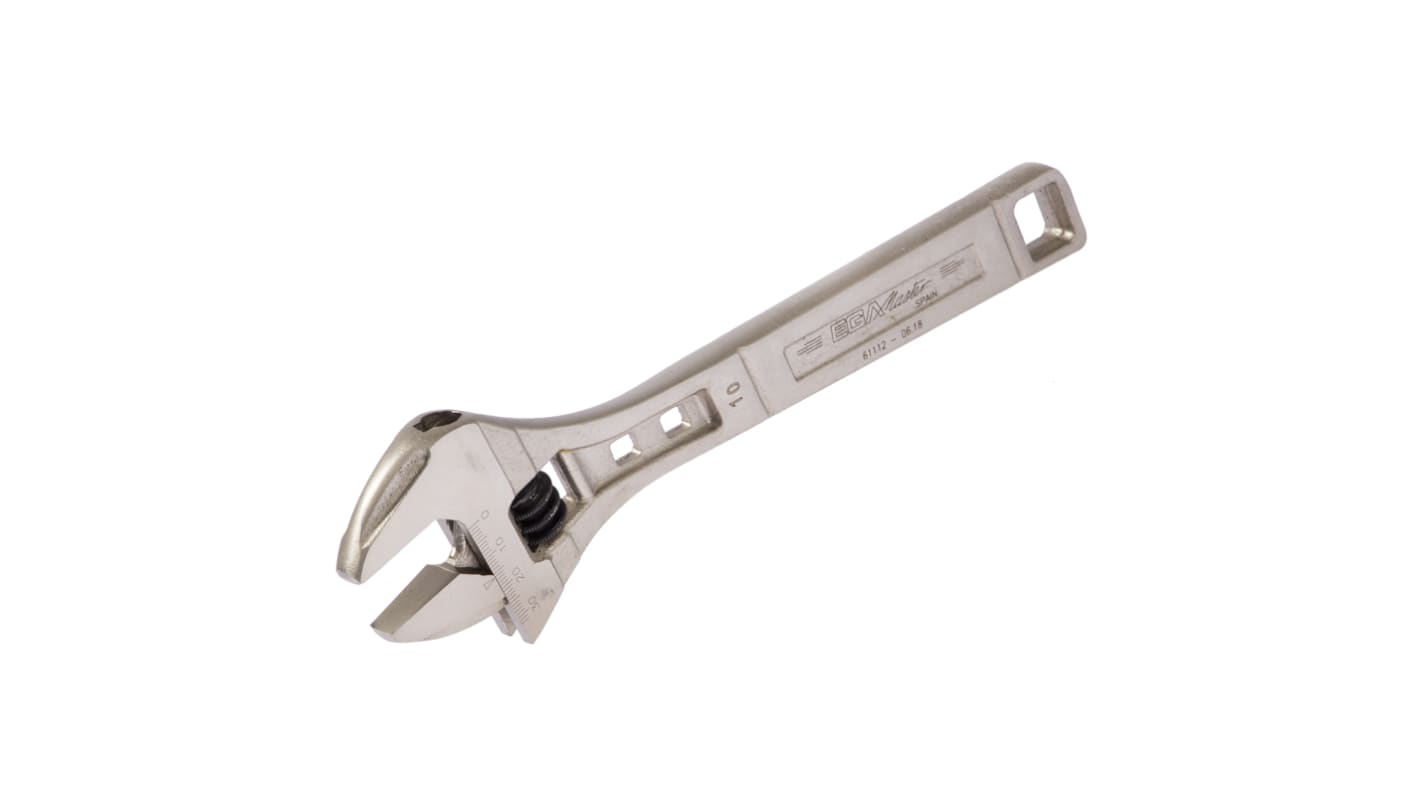 Ega-Master Adjustable Spanner, 250 mm Overall, 29mm Jaw Capacity, Metal Handle