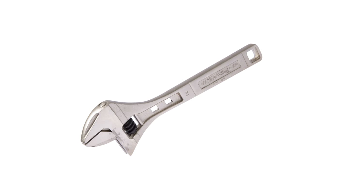 Ega-Master Adjustable Spanner, 300 mm Overall, 33.5mm Jaw Capacity, Metal Handle