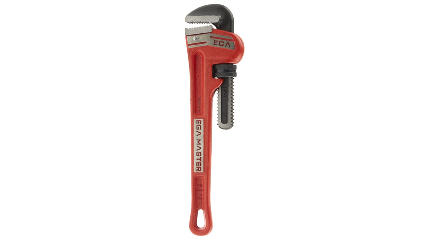 Ega-Master Pipe Wrench, 304.8 mm Overall, 50.8mm Jaw Capacity, Metal Handle