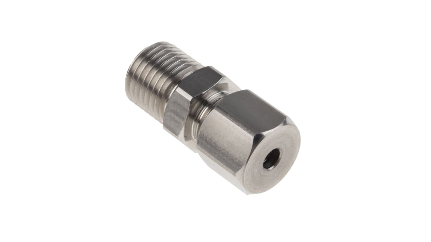 RS PRO, 1/4 BSP Compression Fitting for Use with Thermocouple or PRT Probe, 4mm Probe